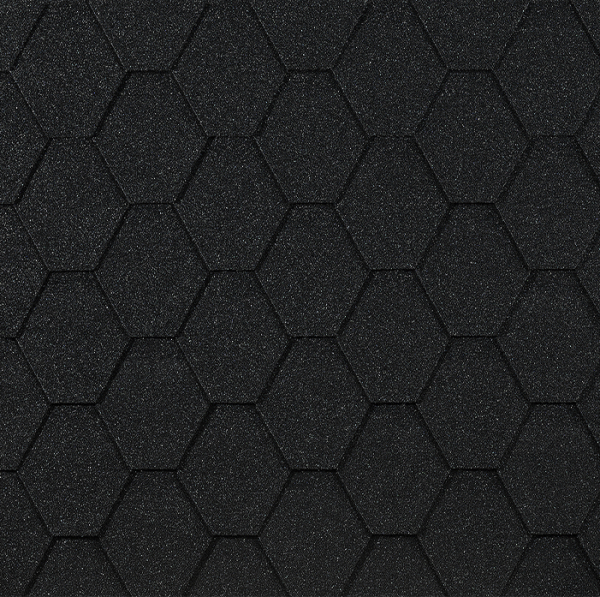Гибкая черепица EURASIA Docke, Коллекция ШЕСТИГРАННИК Чёрный купить в Ново-Переделкино