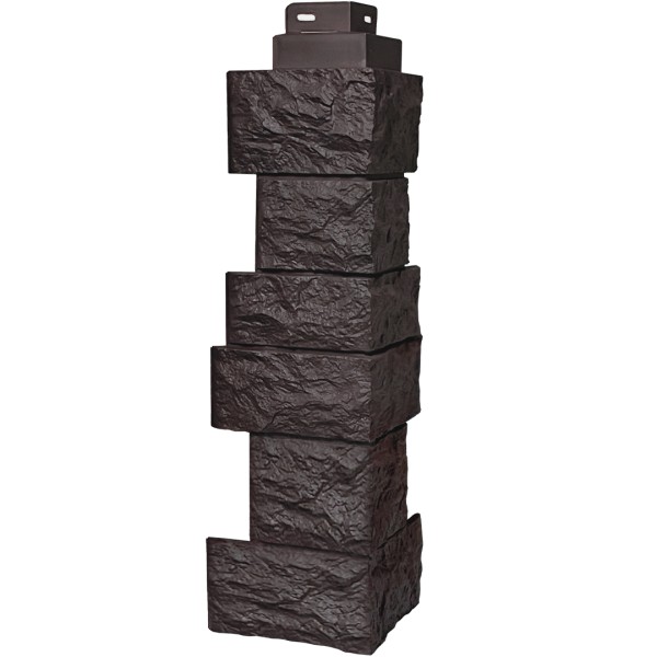 Цокольный сайдинг FineBer – Серия “Дикий камень”, Угол наружный, Коричневый купить в Ново-Переделкино