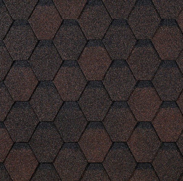 Гибкая черепица EURASIA Docke, Коллекция ШЕСТИГРАННИК Коричневый купить в Ново-Переделкино