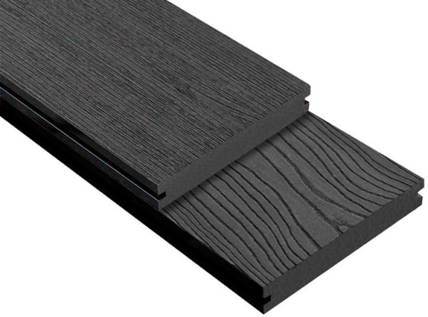 Террасная доска ДПК Outdoor 3D полнотелая STORM/OCEAN BLACK черная купить в Ново-Переделкино