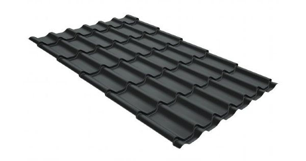 Металлочерепица классик GL 0,5 GreenCoat Pural Matt RR 23 темно-серый (RAL 7024 мокрый асфальт) купить в Ново-Переделкино