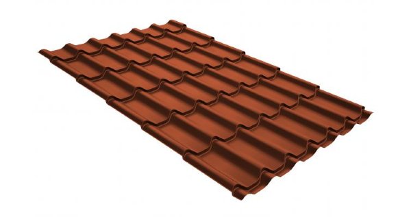 Металлочерепица классик GL 0,5 GreenCoat Pural RR 750 кирпично-красный (RAL 8004 терракота) купить в Ново-Переделкино