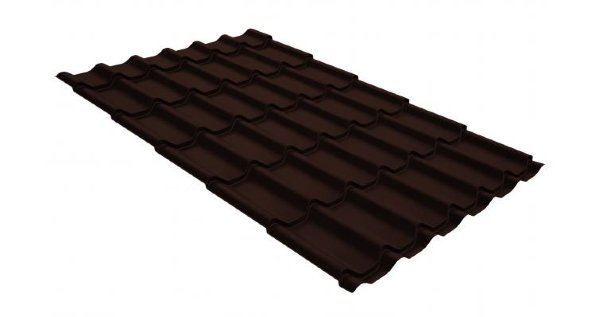 Металлочерепица классик GL 0,5 GreenCoat Pural RR 887 шоколадно-коричневый (RAL 8017 шоколад) купить в Ново-Переделкино