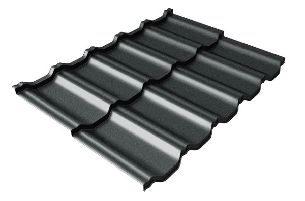 Металлочерепица модульная Квинта Uno Grand Line c 3D резом 0,5 Satin RAL 7016 антрацитово-серый купить в Ново-Переделкино