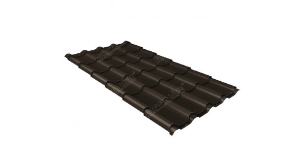 Металлочерепица камея GL 0,5 GreenCoat Pural matt RR 32 темно-коричневый (RAL 8019 серо-коричневый) купить в Ново-Переделкино