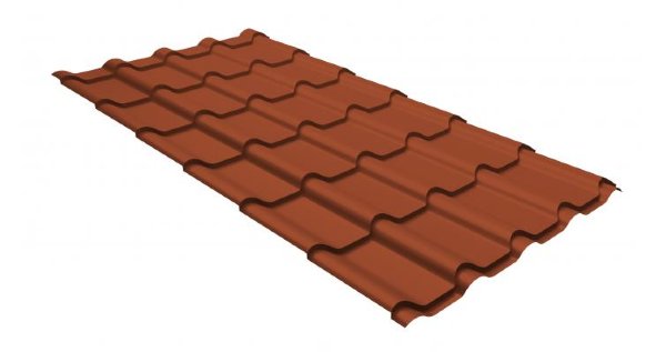 Металлочерепица камея GL 0,5 GreenCoat Pural RR 750 кирпично-красный (RAL 8004 терракота) купить в Ново-Переделкино
