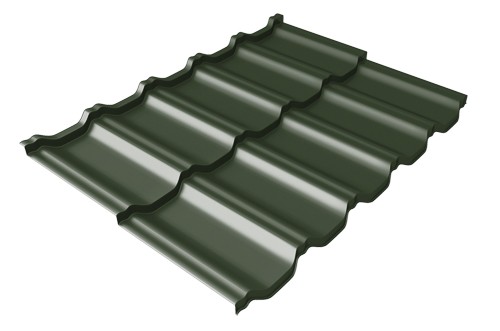 Металлочерепица модульная Квинта Uno Grand Line c 3D резом 0,5 GreenСoat Pural RR 11 темно-зеленый (RAL 6020 хромовая зелень) купить в Ново-Переделкино