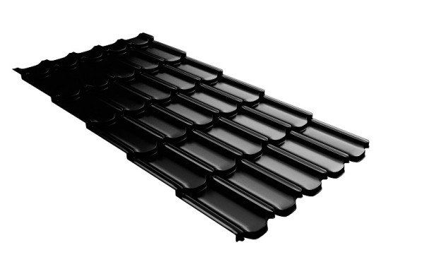 Металлочерепица квинта плюс с 3D резом 0,5 GreenСoat Pural Matt RR 33 черный (RAL 9005 черный) купить в Ново-Переделкино