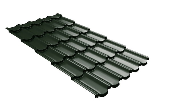 Металлочерепица квинта плюс с 3D резом 0,5 GreenСoat Pural RR 11 темно-зеленый (RAL 6020 хромовая зелень) купить в Ново-Переделкино