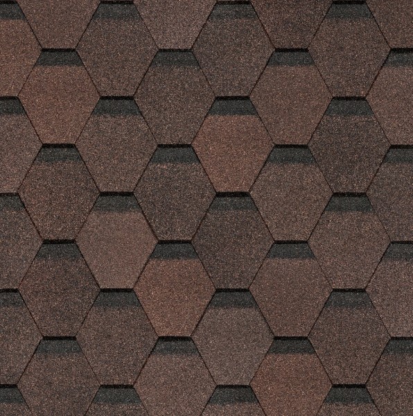 Гибкая черепица Docke, коллекция Шестигранник Коричневый купить в Ново-Переделкино