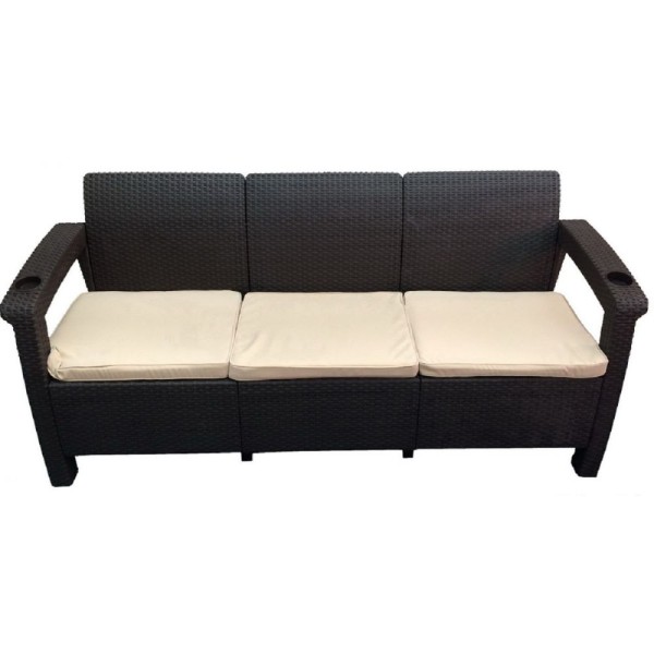Трёхместный диван  Yalta Sofa 3 Seat венге купить в Ново-Переделкино