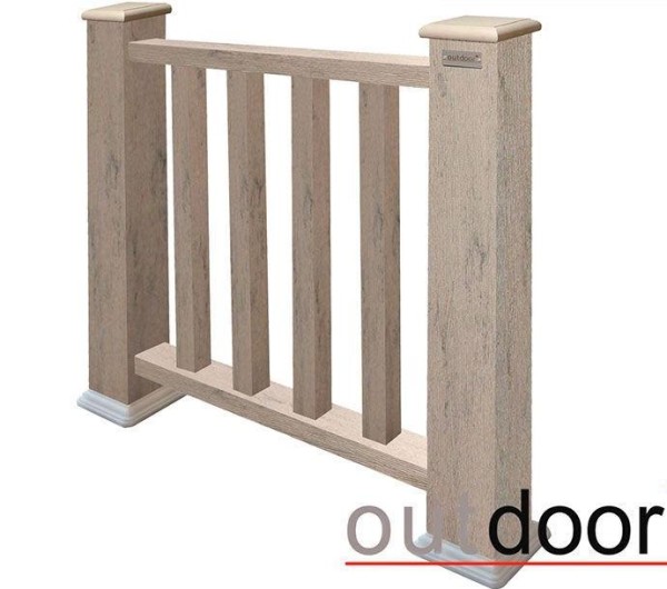 Ограждение из ДПК Outdoor Классик 3D STORM серый микс купить в Ново-Переделкино