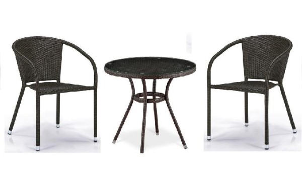 Комплект плетеной мебели AFINA из иск. ротанга Асоль-7 T282ANT/Y137C-W53 Brown 2Pcs купить в Ново-Переделкино