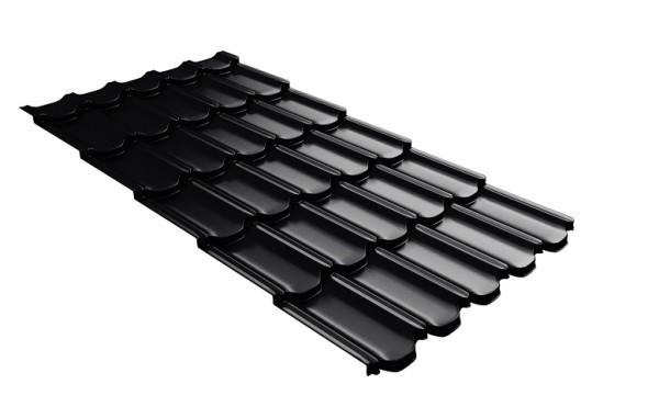 Металлочерепица квинта плюс с 3D резом 0,5 Quarzit lite RAL 9005 черный купить в Ново-Переделкино