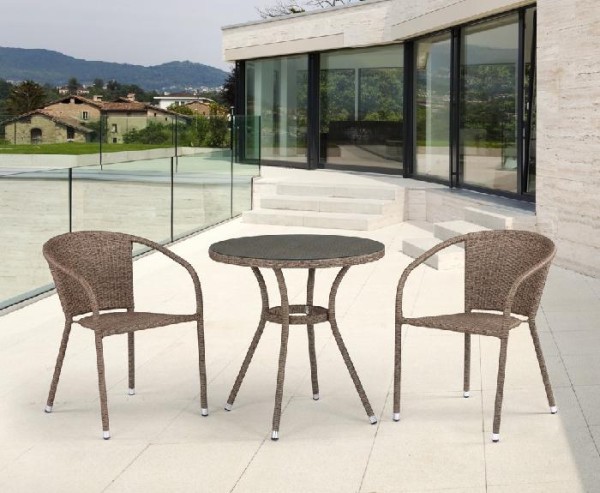 Комплект плетеной мебели AFINA из иск. ротанга T282ANT/Y137C-W56 Light Brown 2Pcs купить в Ново-Переделкино
