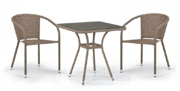 Комплект плетеной мебели AFINA из иск. ротанга T282BNT/Y137C-W56 Light Brown 2Pcs купить в Ново-Переделкино