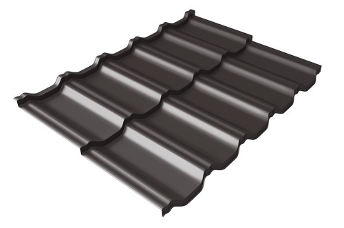 Металлочерепица модульная Квинта Uno Grand Line c 3D резом 0,5 Satin Мatt RR 32 темно-коричневый купить в Ново-Переделкино