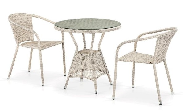Комплект плетеной мебели AFINA из иск. ротанга T705ANT/Y137C-W85 Latte 2Pcs купить в Ново-Переделкино