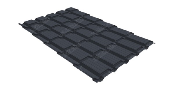 Металлочерепица GL квадро профи 0,5 Satin RAL 7024 мокрый асфальт купить в Ново-Переделкино