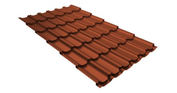 Металлочерепица квинта плюс 0,5 GreenCoat Pural RR 750 кирпично-красный (RAL 8004 терракота) купить в Ново-Переделкино